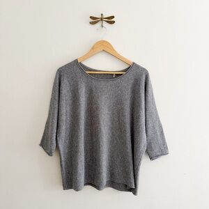 Elie Tahari Wool & Cashmere Grey Knit Sweater Small